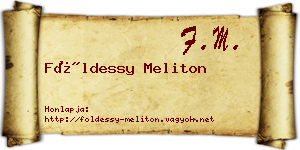 Földessy Meliton névjegykártya